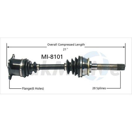 Surtrack Axle Cv Axle Shaft, Mi-8101 MI-8101
